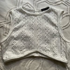 Cable knit crop top